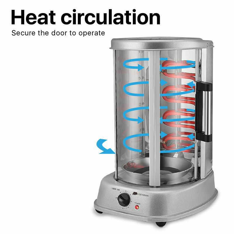 回転オーブンロティサリーケバブチキン丸焼き鶏NutriChefCountertopVerticalRotatingOven-RotisserieShawarmaMachine,KebobMachine,StainResistant&EnergyEfficientW/HeatResistantDoor,IncludesKebobRackwith7Skewers(PKRTVG34)家電