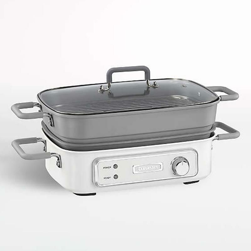 マルチ電気グリルスチーマースロークッカーBPAフリークイジナート限定モデルCRATEANDBARRELCuisinartSTACK5MultifunctionalElectricGrill家電