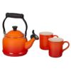 ルクルーゼデミ笛吹ケトルマグ2個セットやかん1.1LIH対応LeCreusetEnamelOnSteelDemiKettle&StonewareSetof2Mugs