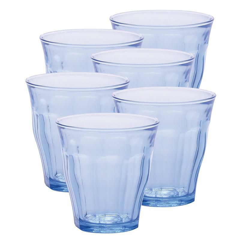 デュラレックスピカルディグラスマリンブルー6個セットフランス製Duralex1028BB06/6MadeinFrancePicardieMarineGlassTumblerDrinkingGlasses,10.88ounce-Setof6,MarineBlue