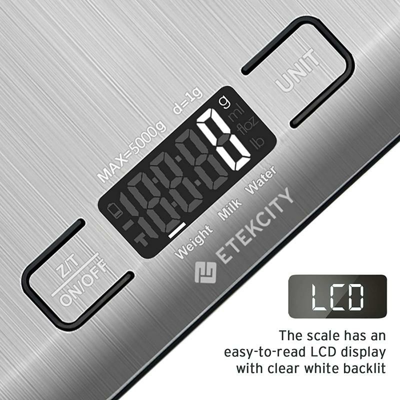 デジタルスケールキッチンはかりステンレスEtekcityFoodKitchenScale,304StainlessSteelwithBacklitDisplay,DigitalWeightGramsandOzforWeightLoss,Baking,CookingandMail,Silver,Small