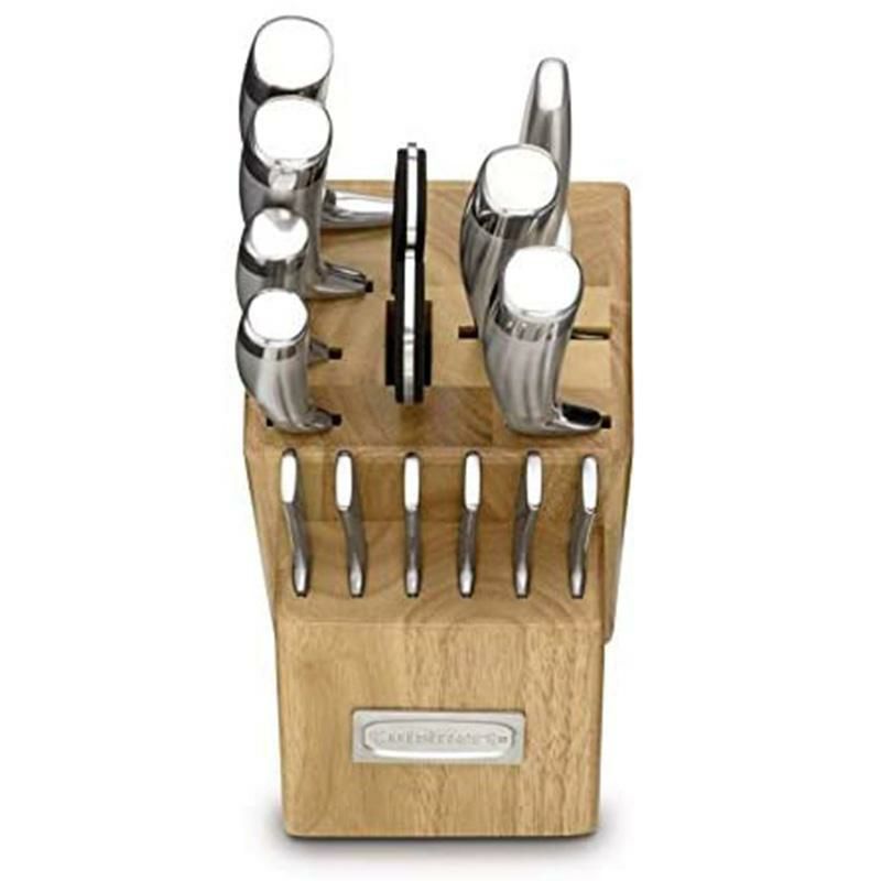 ステンレスナイフハサミ木製ブロック付15点セットクイジナートCuisinartC99SS-15P15PieceStainlessSteelBladesSetwithWoodBlock,Silver