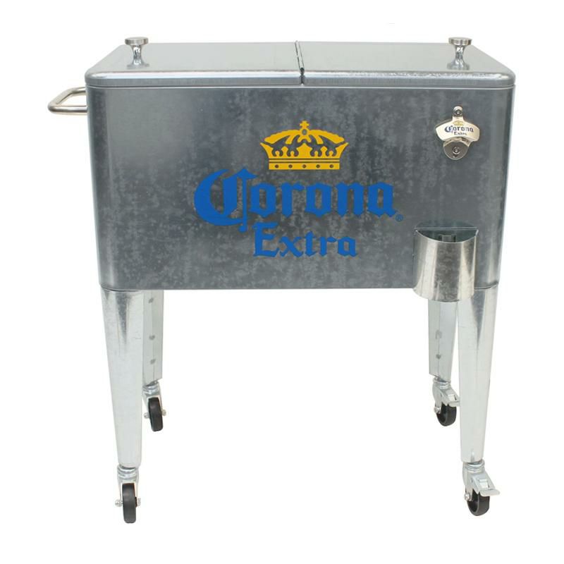 コロナビール カート型 クーラーボックス 57L キャスター 栓抜き付 シルバー Leigh Country Corona Extra  Galvanized Cooler MC 47900 | アルファエスパス