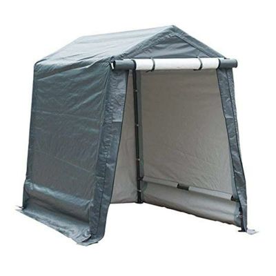 屋外収納 テント 物置 小屋 ポータブル ガレージ 1.8x2.4m Abba Patio Outdoor Storage Shelter with Rollup Door Storage Shed Portable Garage Kit Tent for Motocycle Garden Storage Grey，6 x 8 ft【代引不可】