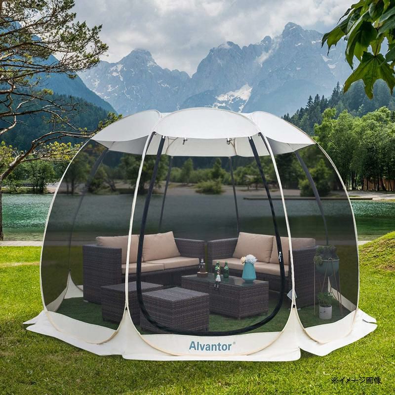 スクリーンテント4?15人メッシュインスタントポップアップAlvantorScreenHouseRoomOutdoorCampingTentCanopyGazebos4-15PersonforPatios,InstantPopUpTent,NotWaterproof