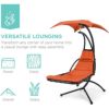 屋外用ハンギングチェアスイングクッションキャノピー付日よけBestChoiceProductsOutdoorHangingCurvedSteelChaiseLoungeChairSwingw/Built-inPillowandRemovableCanopy