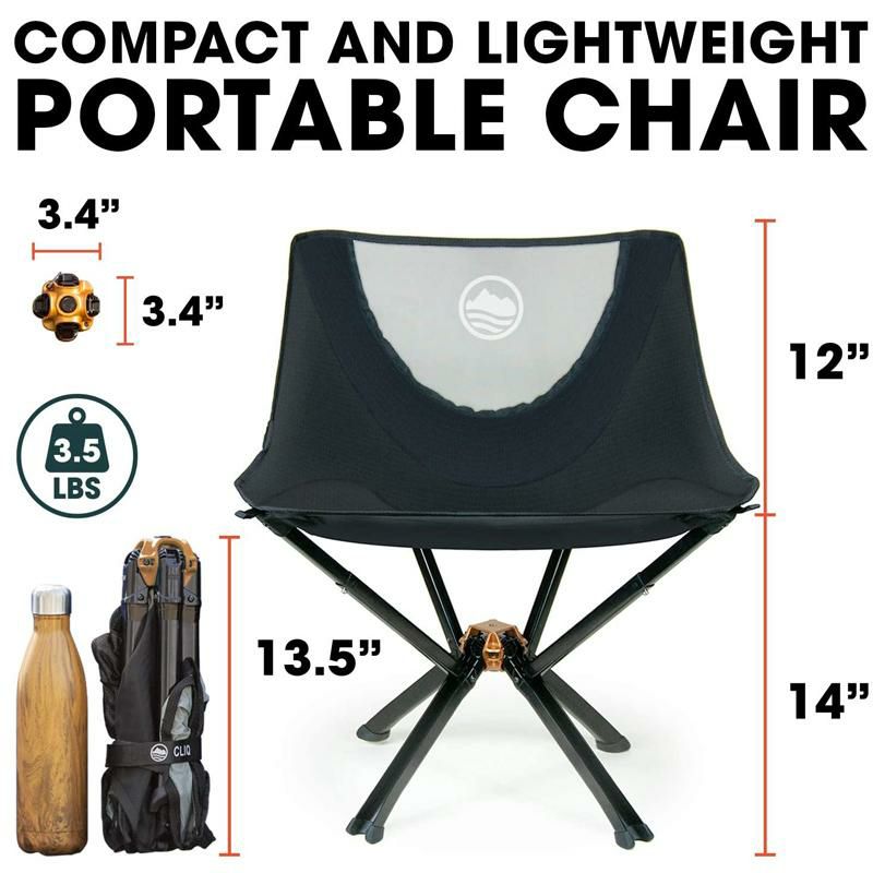 折りたたみチェアアルミ省スペースコンパクトボトルサイズ135kgまでCliqCampingChair-BottleSizedCompactOutdoorChairSetsupin5SecondsSupports300LBSAircraftGradeAluminum