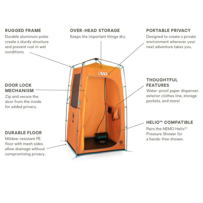 シャワーテント防錆ロック付ポータブル持ち運びNemoheliopolisprivacyshelter&showertent