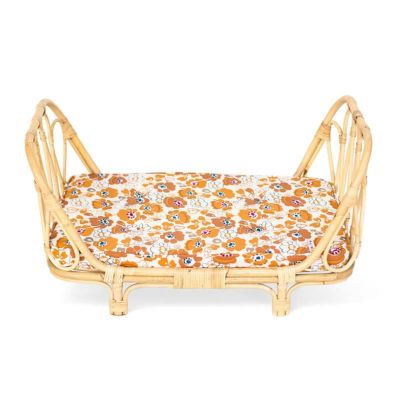 人形用ベッドラタン籐ドールおもちゃPoppieToysDOLLDAYBED-FLORAL