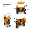 ワゴンベビーカー4人用最大15kgシート取り外し可日よけ付屋根キャノピーWONDERFOLDW44SeaterMulti-FunctionQuadStrollerWagonwithRemovableRaisedSeatsandSlidableCanopy