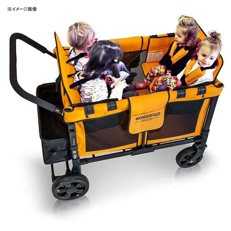 ワゴンベビーカー4人用最大15kgシート取り外し可日よけ付屋根キャノピーWONDERFOLDW44SeaterMulti-FunctionQuadStrollerWagonwithRemovableRaisedSeatsandSlidableCanopy