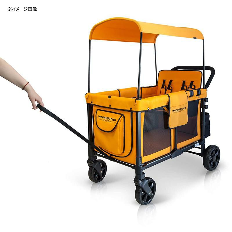 ワゴンベビーカー4人用最大15kgシート取り外し可日よけ付屋根キャノピーWONDERFOLDW44SeaterMulti-FunctionQuadStrollerWagonwithRemovableRaisedSeatsandSlidableCanopy