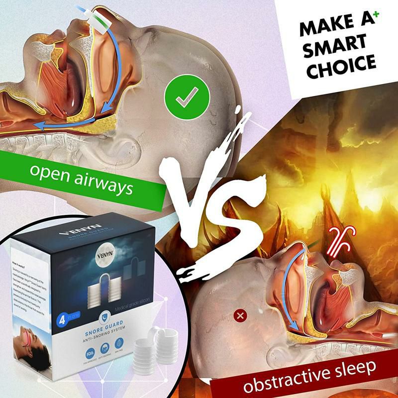 いびき防止ノーズベント4種セットケース付鼻クリップ快眠VenynSetof4NoseVentstoEaseBreathing-AntiSnoring-NoSideEffects-AdvancedDesign-Reusable-IncludesTravelCase