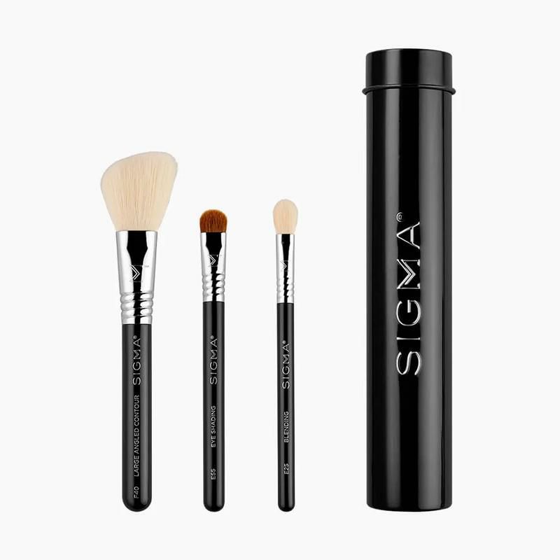 シグマメイクブラシ3本セットフェイスアイトラベルサイズケース付SigmaESSENTIALTRIOBRUSHSETETBSPARNT