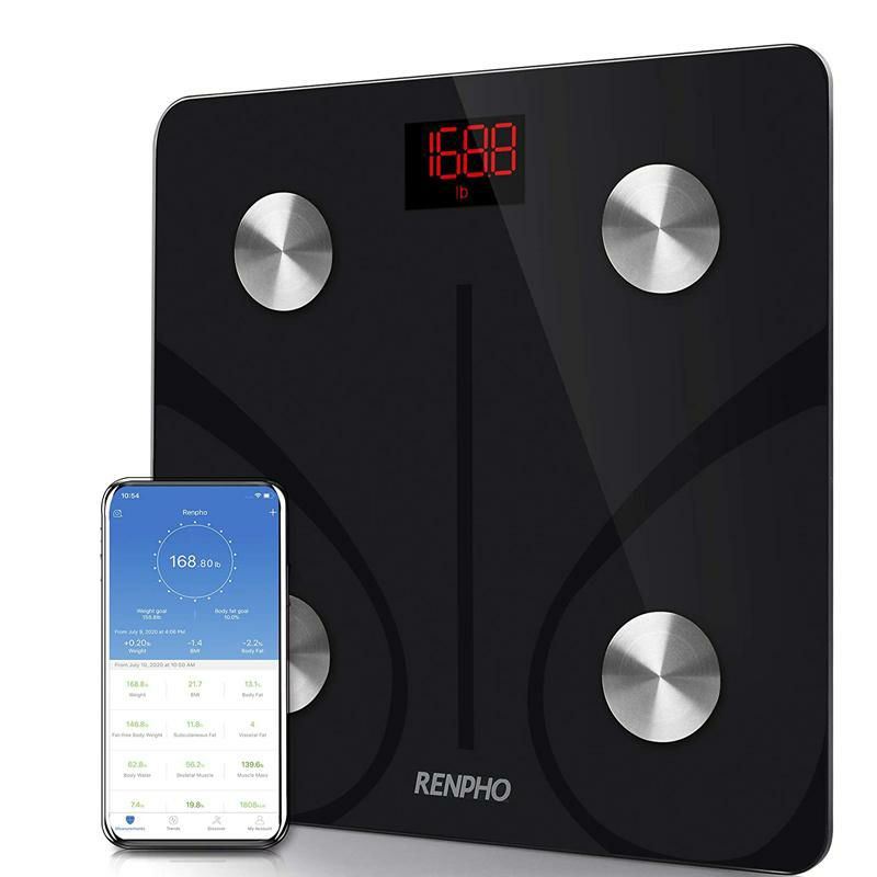 体重計Bluetoothスマホ同期体組成計BMI最大180kgデジタルバススケールRENPHOBodyFatScaleSmartBMIScaleDigitalBathroomWirelessWeightScale,BodyCompositionAnalyzerwithSmartphoneAppsyncwithBluetooth,396lbs-Black