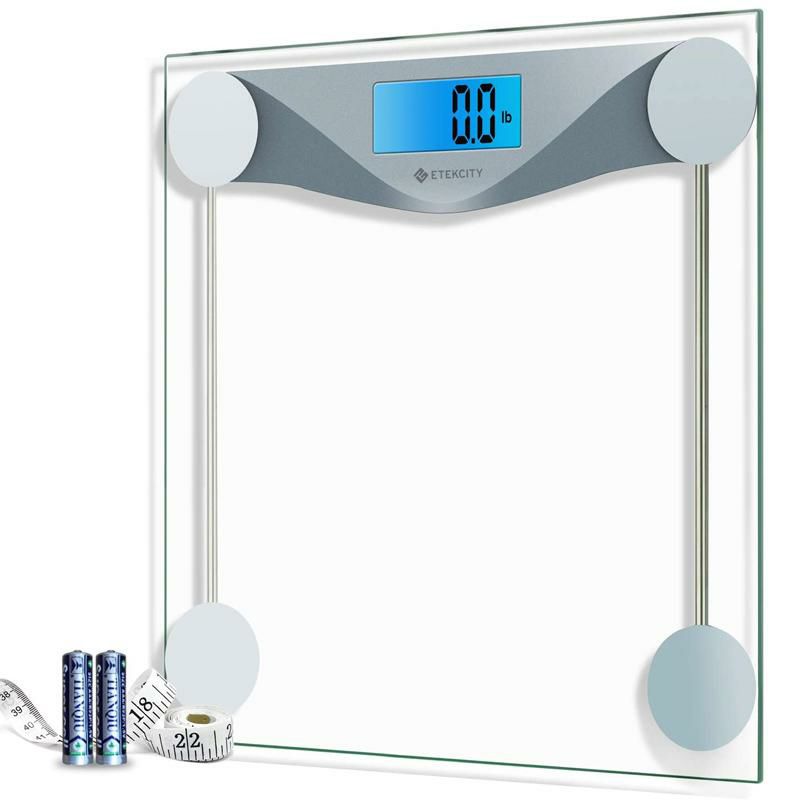 体重計最大180kg強化ガラスデジタルバススケールEtekcityDigitalBodyWeightBathroomScalewithBodyTapeMeasure,6mmTemperedGlass,400PoundsScales,Silver