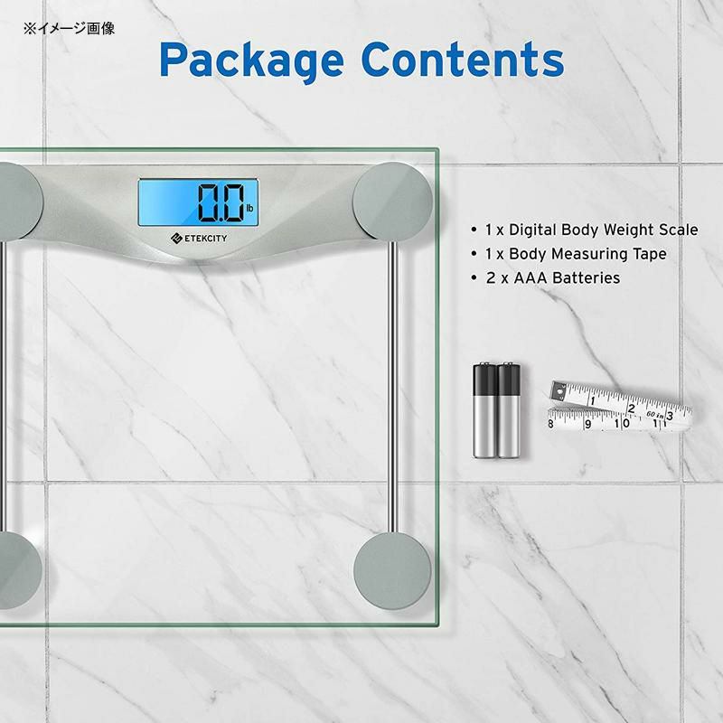 体重計最大180kg強化ガラスデジタルバススケールEtekcityDigitalBodyWeightBathroomScalewithBodyTapeMeasure,6mmTemperedGlass,400PoundsScales,Silver