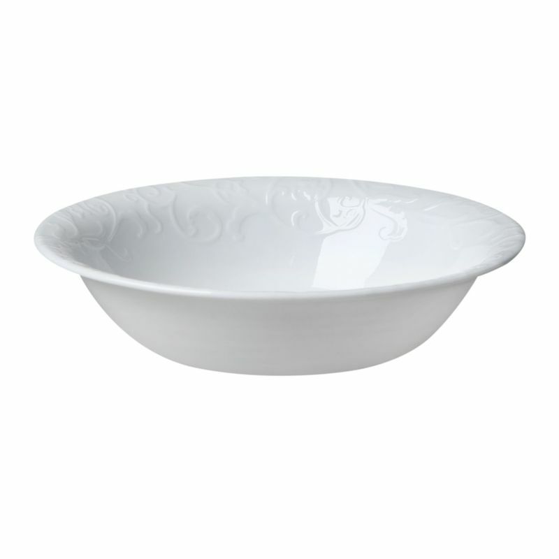 コレールエンボスベラファエンツァディナーウェアホワイト4人用16点セットCorelleEmbossedBellaFaenza16-PieceDinnerwareSet,Servicefor4,White