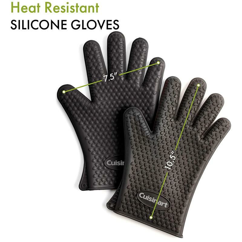 耐熱シリコングローブ1組バーベキュー燻製クイジナートCuisinartCGM-520HeatResistantSiliconeGloves,Black(2-Pack)