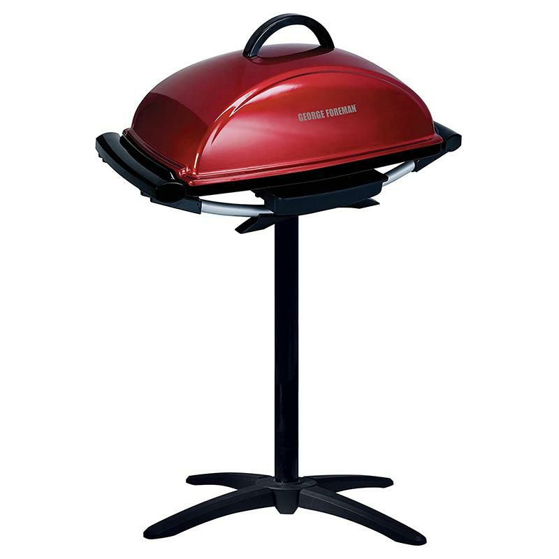 電気グリルスタンド付12人前屋外アウトドアインドアレッドGeorgeForeman12-ServingIndoor/OutdoorRectangularElectricGrill,Red,GFO201R家電