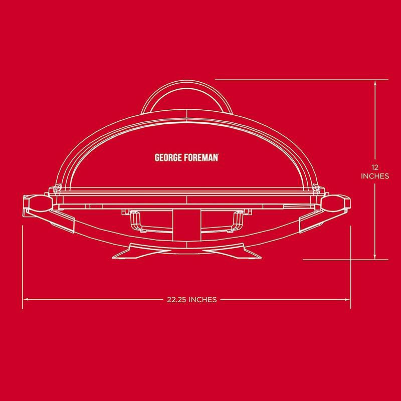 電気グリルスタンド付12人前屋外アウトドアインドアレッドGeorgeForeman12-ServingIndoor/OutdoorRectangularElectricGrill,Red,GFO201R家電