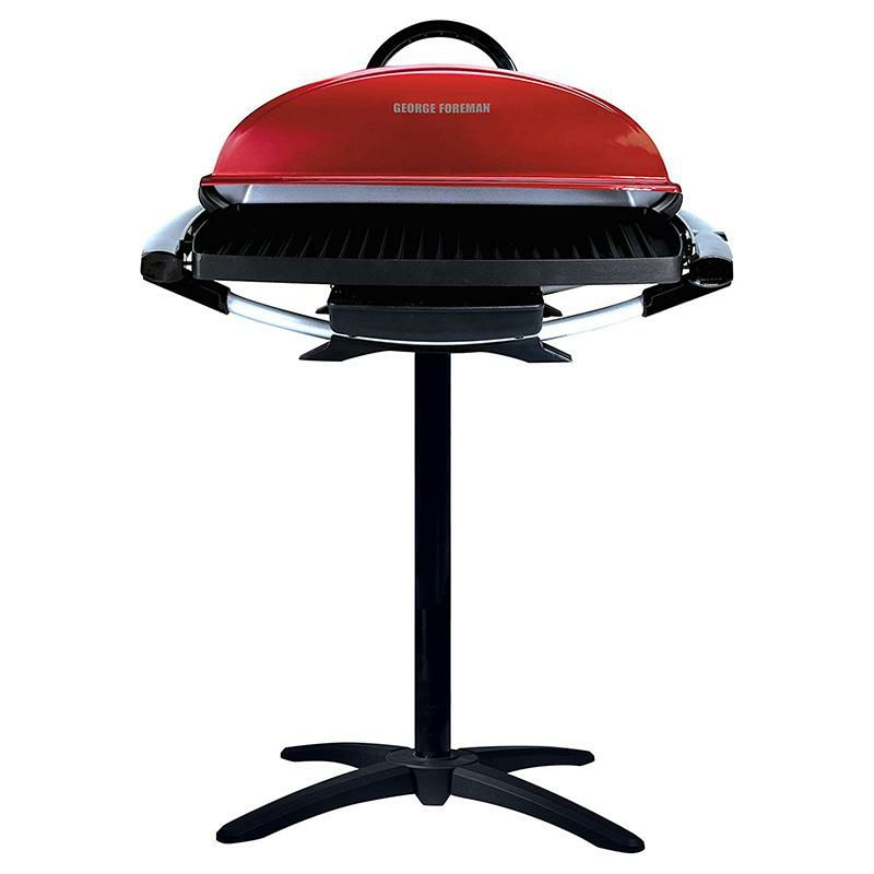 電気グリルスタンド付12人前屋外アウトドアインドアレッドGeorgeForeman12-ServingIndoor/OutdoorRectangularElectricGrill,Red,GFO201R家電