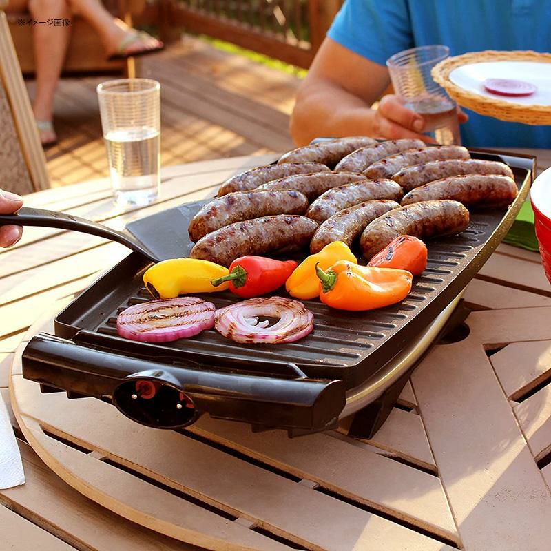 電気グリルスタンド付12人前屋外アウトドアインドアレッドGeorgeForeman12-ServingIndoor/OutdoorRectangularElectricGrill,Red,GFO201R家電