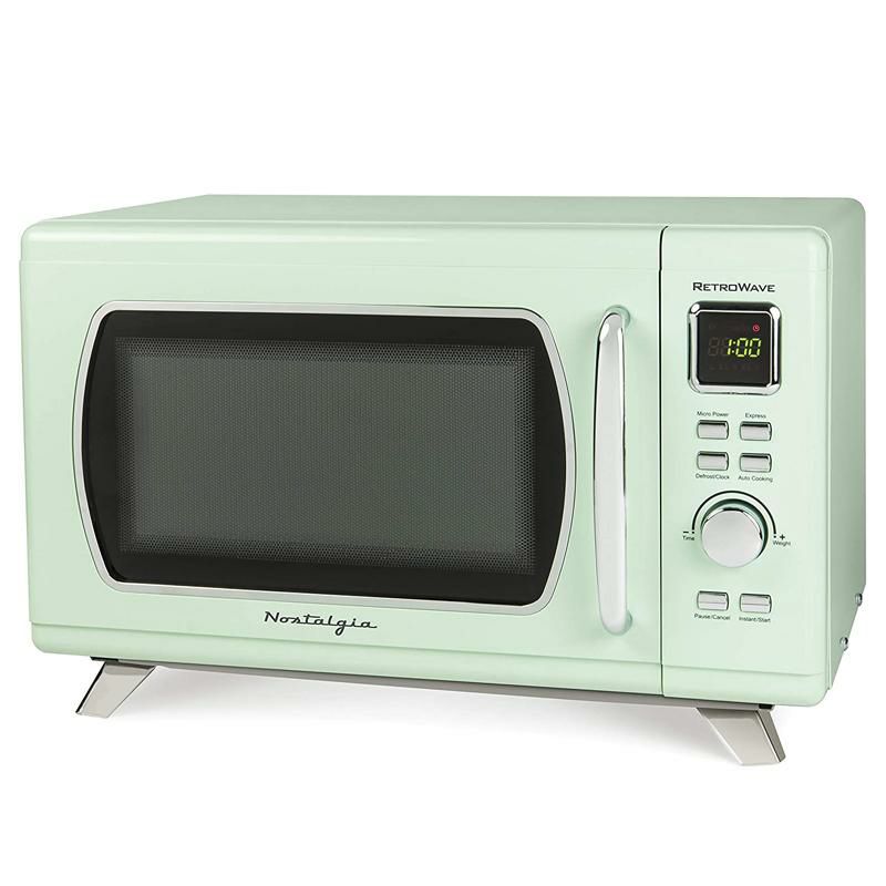 電子レンジパステルグリーンレトロノスタルジアNostalgiaMCMO9FTSGMid-CenturyRetro0.9Cu.Ft.900-WattCountertopMicrowaveOvenWithLEDDisplay,5PowerLevels,8CookSettings,SeafoamGreen家電