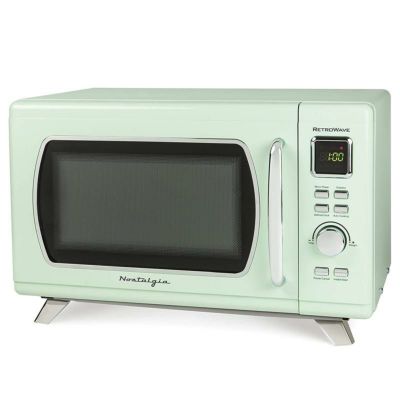 電子レンジ パステルグリーン レトロ ノスタルジア Nostalgia MCMO9FTSG Mid-Century Retro 0.9 Cu. Ft.  900-Watt Countertop Microwave Oven With LED Display, 5 Power Levels, 8 Cook  Settings, Seafoam Green 家電 | アルファエスパス