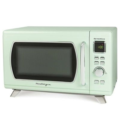 電子レンジ パステルグリーン レトロ ノスタルジア Nostalgia MCMO9FTSG Mid-Century Retro 0.9 Cu. Ft. 900-Watt Countertop Microwave Oven With LED Display, 5 Power Levels, 8 Cook Settings, Seafoam Green 家