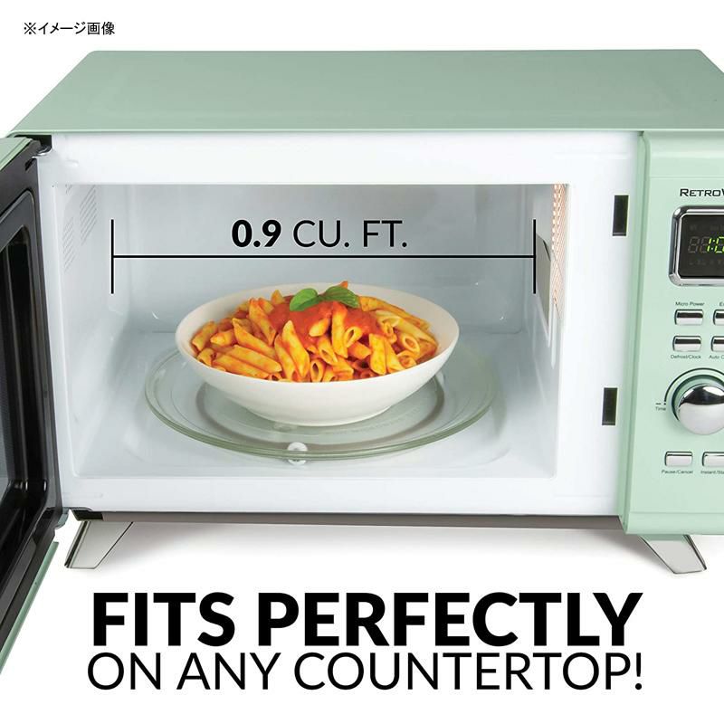 電子レンジパステルグリーンレトロノスタルジアNostalgiaMCMO9FTSGMid-CenturyRetro0.9Cu.Ft.900-WattCountertopMicrowaveOvenWithLEDDisplay,5PowerLevels,8CookSettings,SeafoamGreen家電