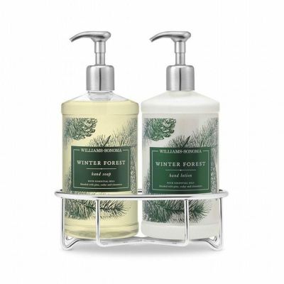 ウィリアムズソノマ デラックスハンドソープ＆ローションセット ウィンターフォレスト Williams-Sonoma Winter Forest Deluxe Hand Soap & Lotion Set with Caddy
