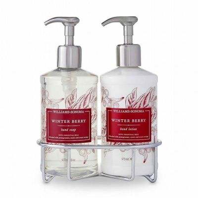 ウィリアムズソノマ デラックスハンドソープ＆ローションセット ウィンターベリー Williams-Sonoma Winter Berry Deluxe Hand Soap & Lotion Set with Caddy