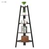 コーナーラック5段棚パーチクルボードアイアンフレームHomfaIndustrialCornerLadderShelf,5TierBookcaseA-ShapedUtilityDisplayOrganizerPlantFlowerStandStorageRack,WoodLookAccentMetalFrameFurnitureHomeOffice
