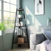 コーナーラック5段棚パーチクルボードアイアンフレームHomfaIndustrialCornerLadderShelf,5TierBookcaseA-ShapedUtilityDisplayOrganizerPlantFlowerStandStorageRack,WoodLookAccentMetalFrameFurnitureHomeOffice