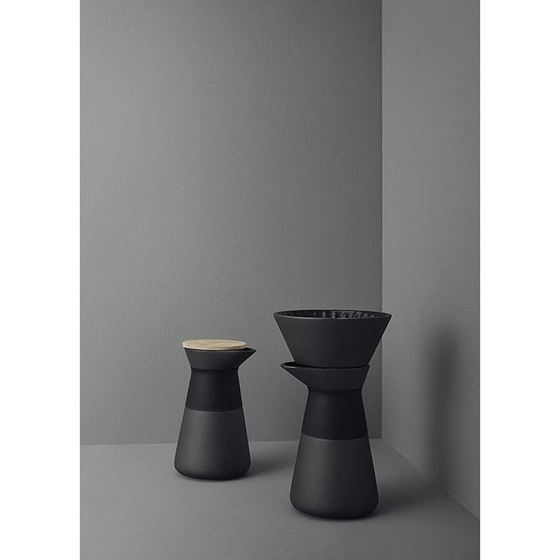 スローブリューコーヒーメーカードリップブラックバンブーふたステルトンStelton25x14x14cmTheSlowBrewCoffeeMaker,Black