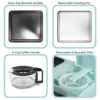 3-in-1朝食メーカーモーニングセットコーヒーメーカートースターグリルEliteGourmetMaxi-MaticAmericana3-in-1BreakfastCenterStation,4-CupCoffeemaker,ToasterOvenwith15-MinTimer,Griddle,1-Slice,Blue家電