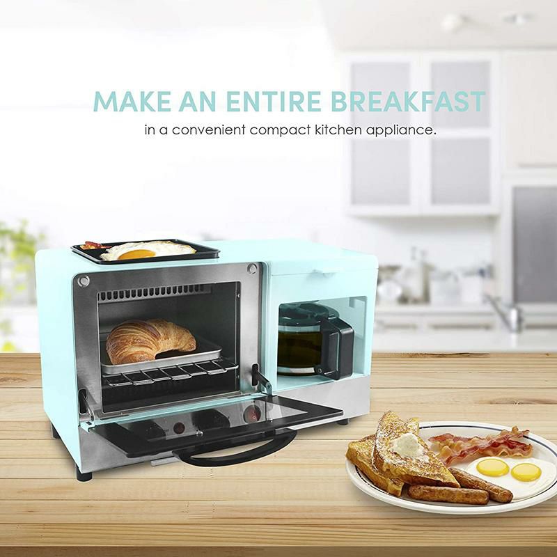 3-in-1朝食メーカーモーニングセットコーヒーメーカートースターグリルEliteGourmetMaxi-MaticAmericana3-in-1BreakfastCenterStation,4-CupCoffeemaker,ToasterOvenwith15-MinTimer,Griddle,1-Slice,Blue家電