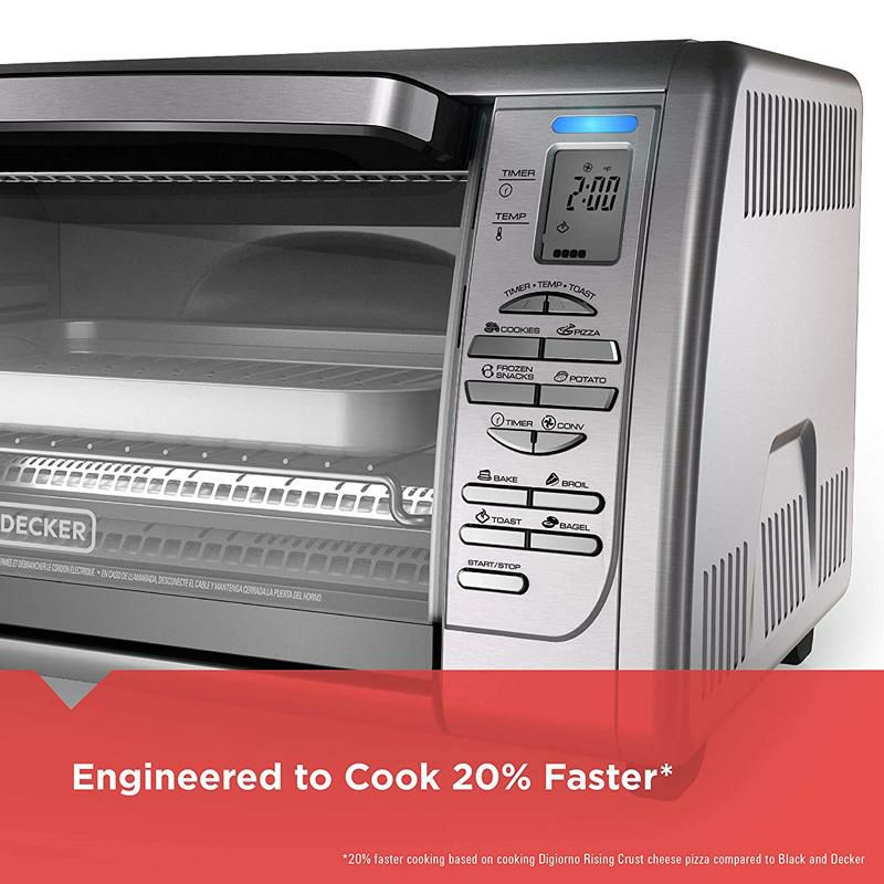 コンベクションオーブンシルバーブラック+デッカーBLACK+DECKERCountertopConvectionToasterOven,Silver,CTO6335S家電