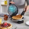 ベルギーワッフルメーカー丸型ラウンドダイアモンドフォースオスターOsterDiamondForceNonstickBelgianWaffleMaker家電