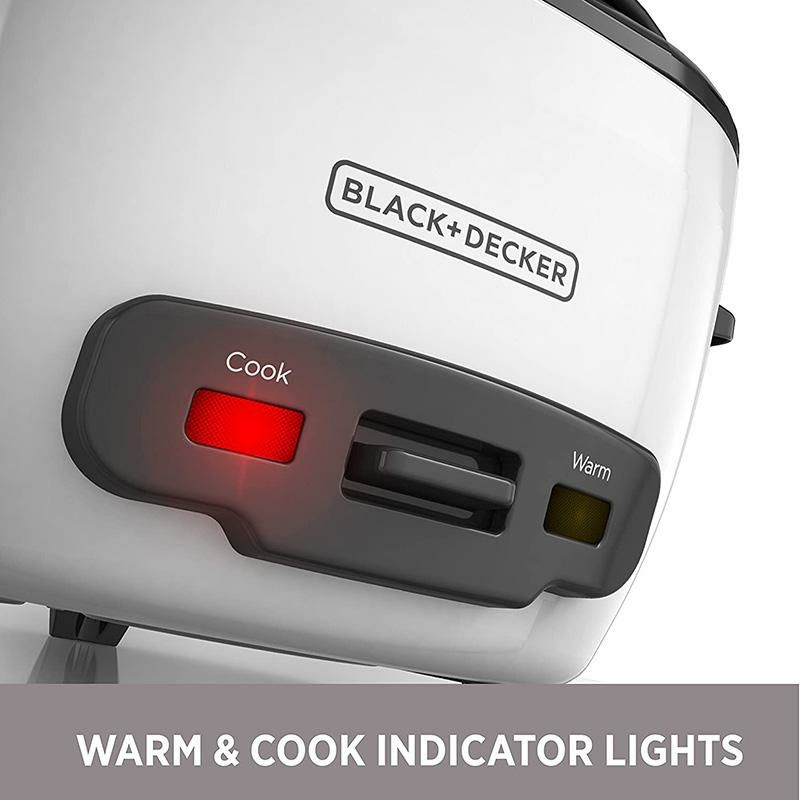 スチーマー蒸し器ライスクッカー炊飯器1.4Lブラック・アンド・デッカーBLACK+DECKERRC5066-CupCooked/3-CupUncookedRiceCookerandFoodSteamer,White家電