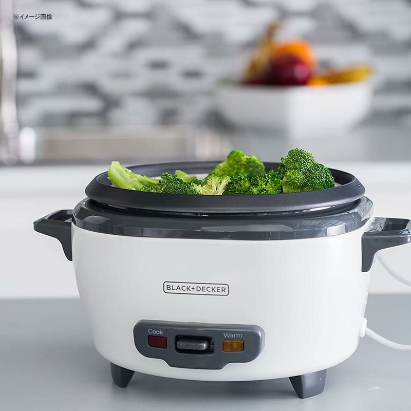 スチーマー蒸し器ライスクッカー炊飯器1.4Lブラック・アンド・デッカーBLACK+DECKERRC5066-CupCooked/3-CupUncookedRiceCookerandFoodSteamer,White家電