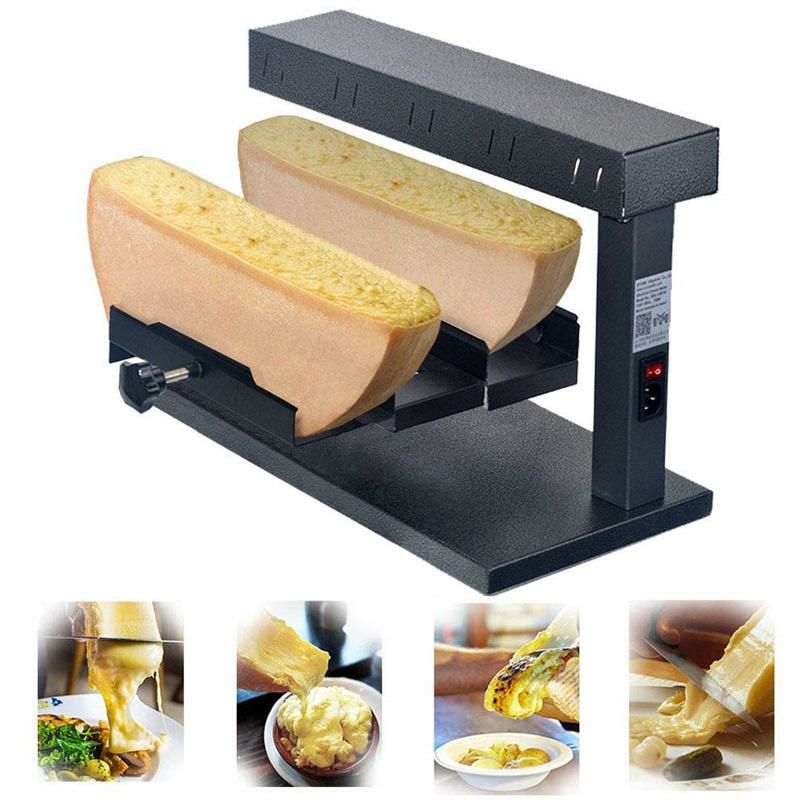 ダブルラクレットグリルチーズメルターハーフ半分2個用LiBaiCheeseMelterRacletteGrillMachineElectric650WNachoCheeseDispenderCommercialMulti-FunctionFor2PiecesofAdjustableHalfCheeseWheelMakerSwissDishRapidHeating(750D)家電