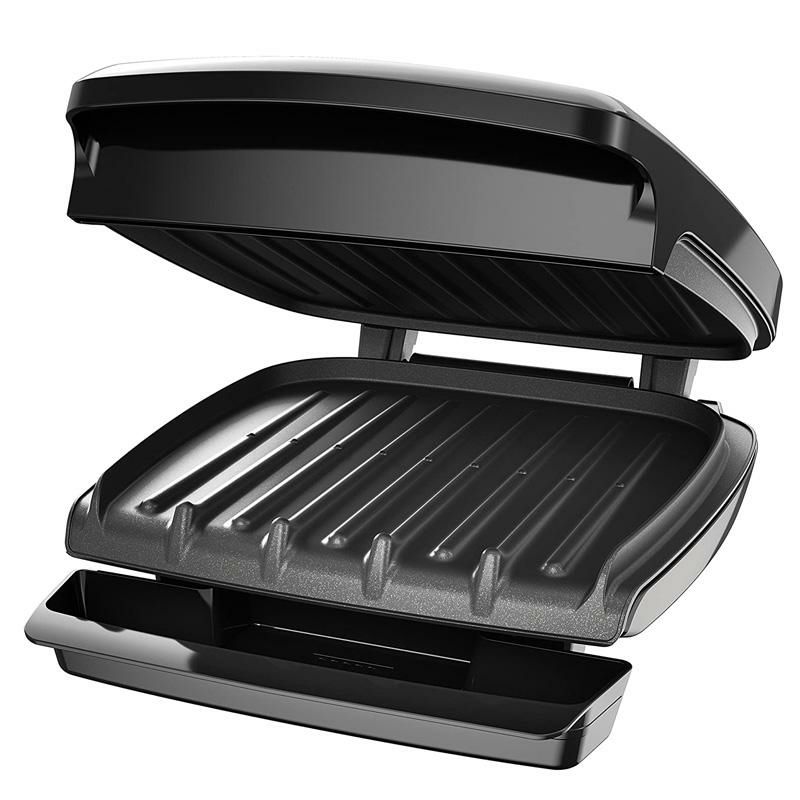 パニーニメーカープレス電気グリルブラック黒ジョージフォアマンGeorgeForemanGR340FB4-ServingClassicPlateElectricIndoorGrillandPaniniPress,Black家電