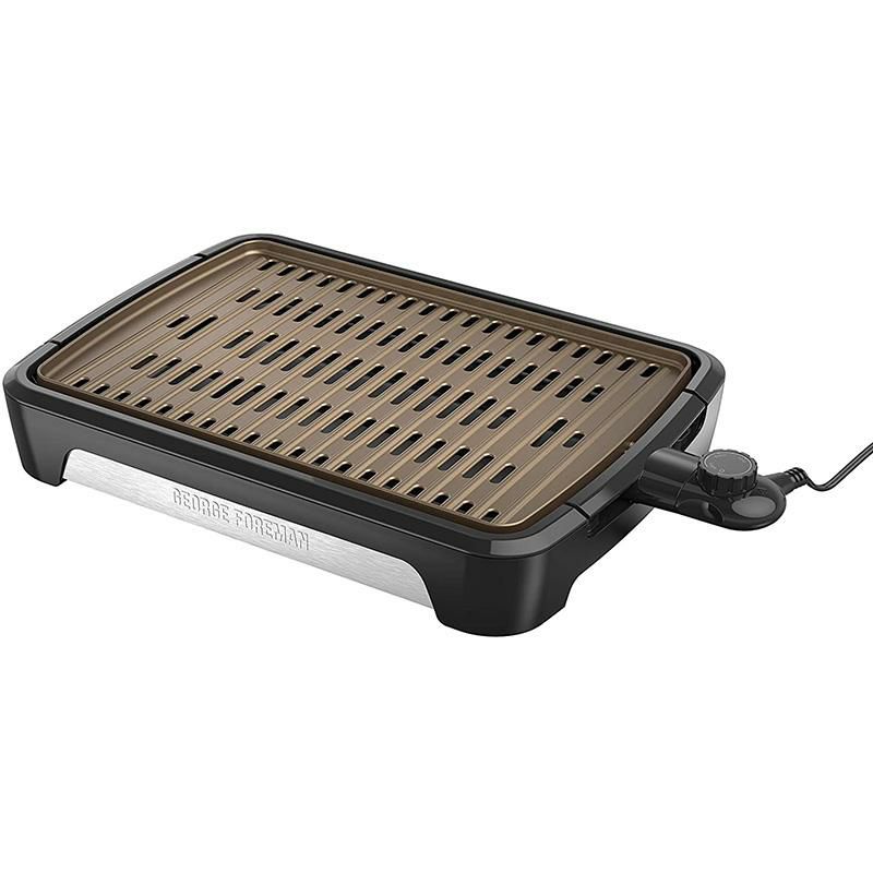 スモークレス電気グリル煙が少ないパーティーサイズジョージフォアマンSmokelessIndoorOutdoorGrillbyGeorgeForeman.VirtuallySmokeFreeGrillingInside.PartySize.家電