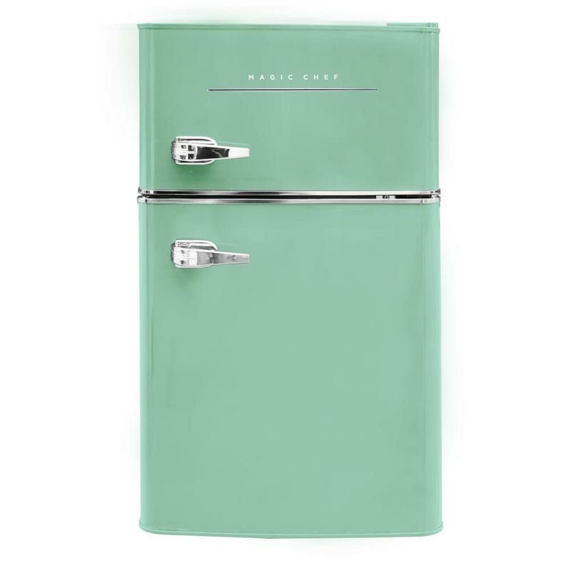 冷蔵庫冷凍庫付2ドアコンパクト90LミントグリーンパステルMagicChefRetro3.2cu.ft.2-DoorMiniFridgeinMintGreen家電