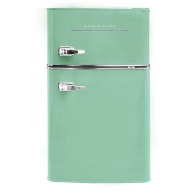 冷蔵庫冷凍庫付2ドアコンパクト90LミントグリーンパステルMagicChefRetro3.2cu.ft.2-DoorMiniFridgeinMintGreen家電