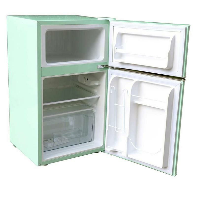 冷蔵庫冷凍庫付2ドアコンパクト90LミントグリーンパステルMagicChefRetro3.2cu.ft.2-DoorMiniFridgeinMintGreen家電