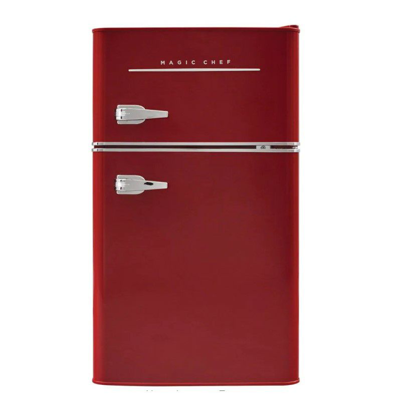 冷蔵庫冷凍庫付レトロ2ドアコンパクト90LMagicChefRetro3.2cu.ft.2-DoorMiniFridgeinMintGreen家電