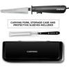 電動ナイフカービングフォークケース付BPAフリーシェフマンChefmanElectricKnifewithBonusCarvingFork&SpaceSavingStorageCaseIncludedOneTouch,Durable8InchStainlessSteelBlades,RubberizedBlackHandle,BPAFree家電